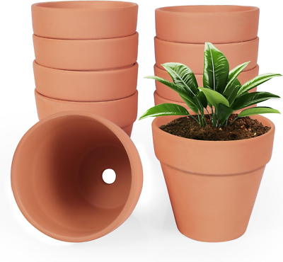 24 Pack 4 Inches Terracotta Plant Pots, Terra Cotta Planter with Drainage  Holes,