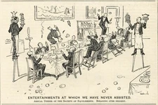 VINTAGE 1927 BRTISH CARTOON - Silly Humor "Society of Equilibrists" SATIRE 