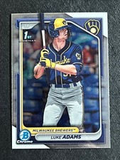 2024 Bowman Chrome Prospect BCP-50 Luke Adams Brewers Baseball Card (1D)