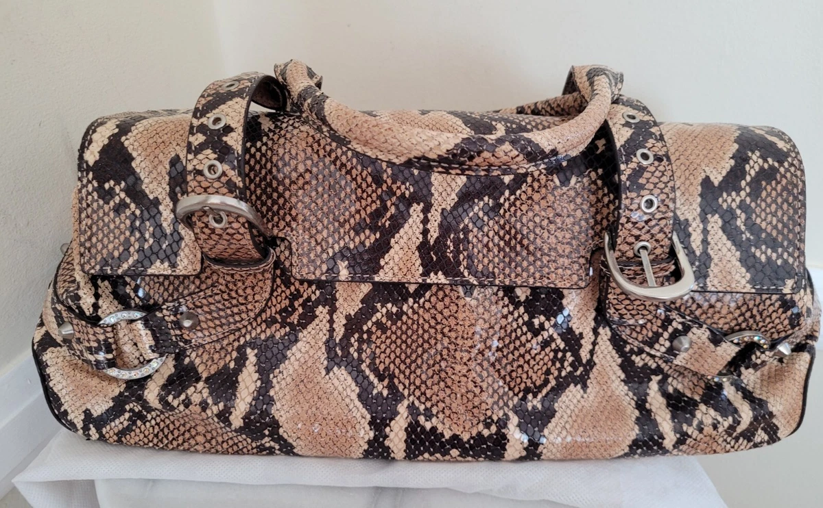 Adrienne Vittadini Genuine Snake Skin Leather Satchel purse