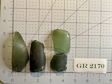 GR 2170 Genuine Surf Tumbled Sea Glass/Dark Green Extra large Frosted