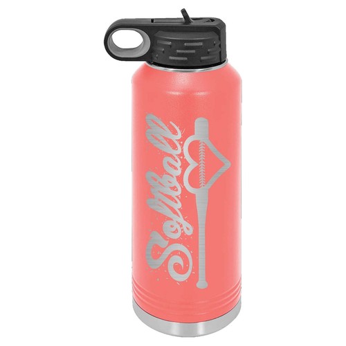 Mato & Hash 32oz Softball Laser Botella de agua grabada - Imagen 8 de 18