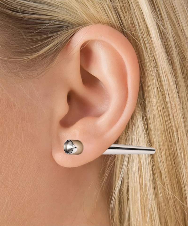 Herramienta asistente de perforación medidor de oreja cónico estiramiento tapón de oreja de acero inoxidable de 1 pieza Foto 3 de 4