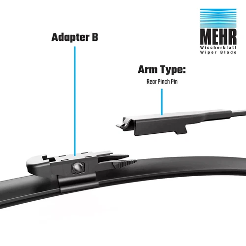 Mehr Wiper Blade Flat Front Kit Fits: BMW 5 Series 525i 3.0 Touring E61 - Picture 2 of 9