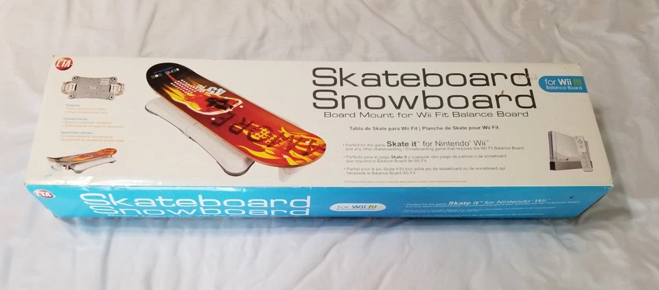 Skateboard / Snowboard for Wii Board Mount For Wii Fit Balance Board Real Wood - Image 3 of 4