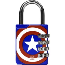 Performa Ultra Premium Embossed 4-Dial Combination Gym Lock - Captain America