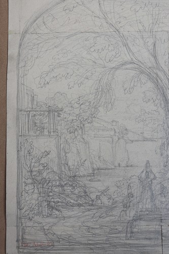 THEODORE CARUELLE D'ALIGNY DESSIN PREPARATOIRE PAYSAGE NAPOLITAIN  - Picture 11 of 12