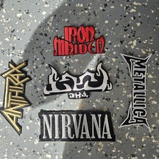 Rock Band Patches Iron-On for Punk and Heavy Metal. Lot of 5 Patches. New Unused