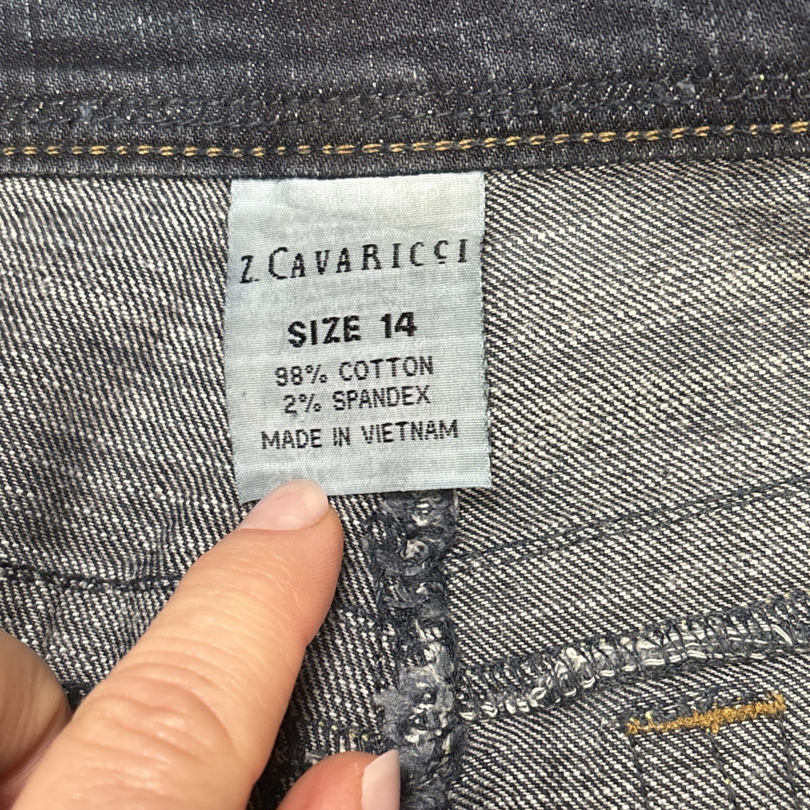 Vintage Z Cavaricci Women’s Size 14 Dark Blue Stretch Denim Jeans Fits 35 X 25 - View 5
