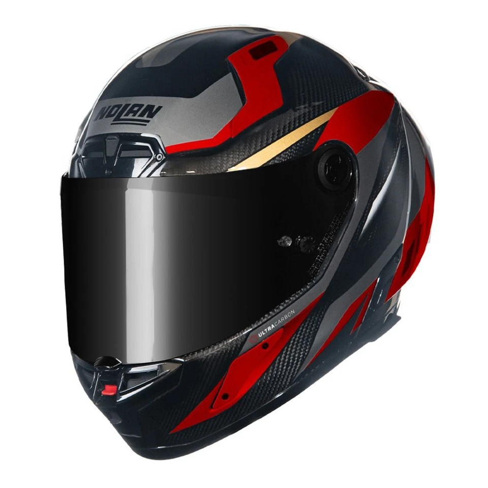 Full-Face Helmet Nolan X-804 RS U.C. LESMO 362 Carbonio / Rosso / Grigio / Oro - Image 4 of 4