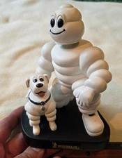 Michelin Bibendum or “Bib” & Dog Bubbles Bobble Heads/Nodders w/ Base