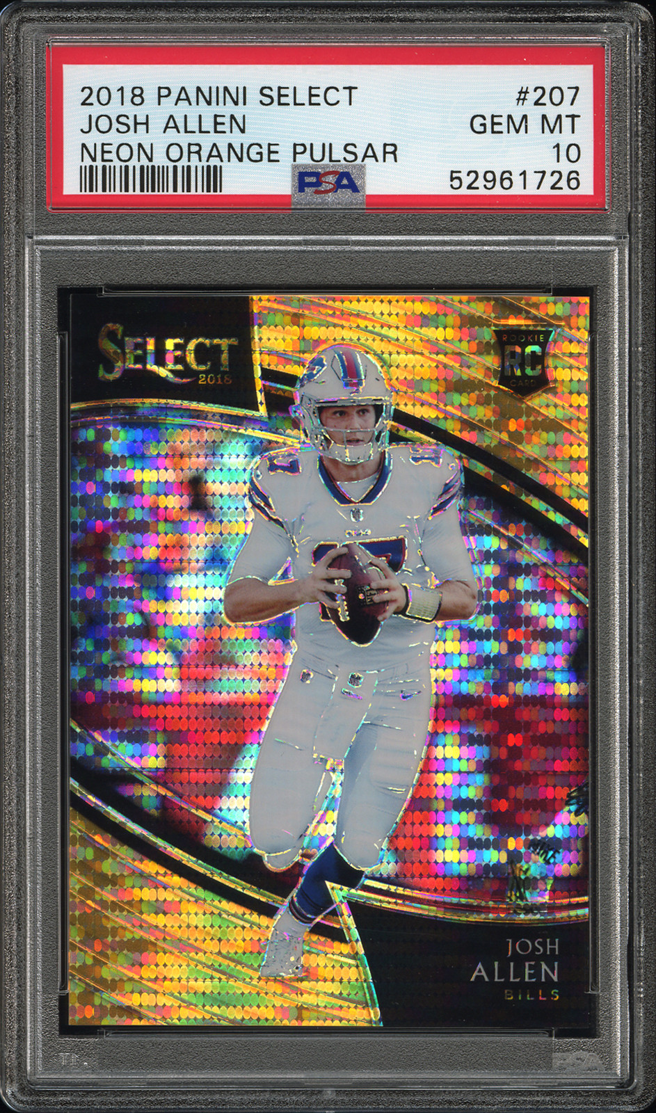 Josh Allen Panini Select #207 Neon Orange Pulsar