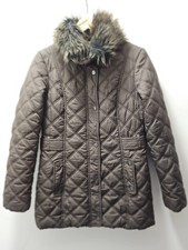 BHS Coat Womens Size 10 Chocolate Brown Quilted Puffer Warm Jacket (C10)