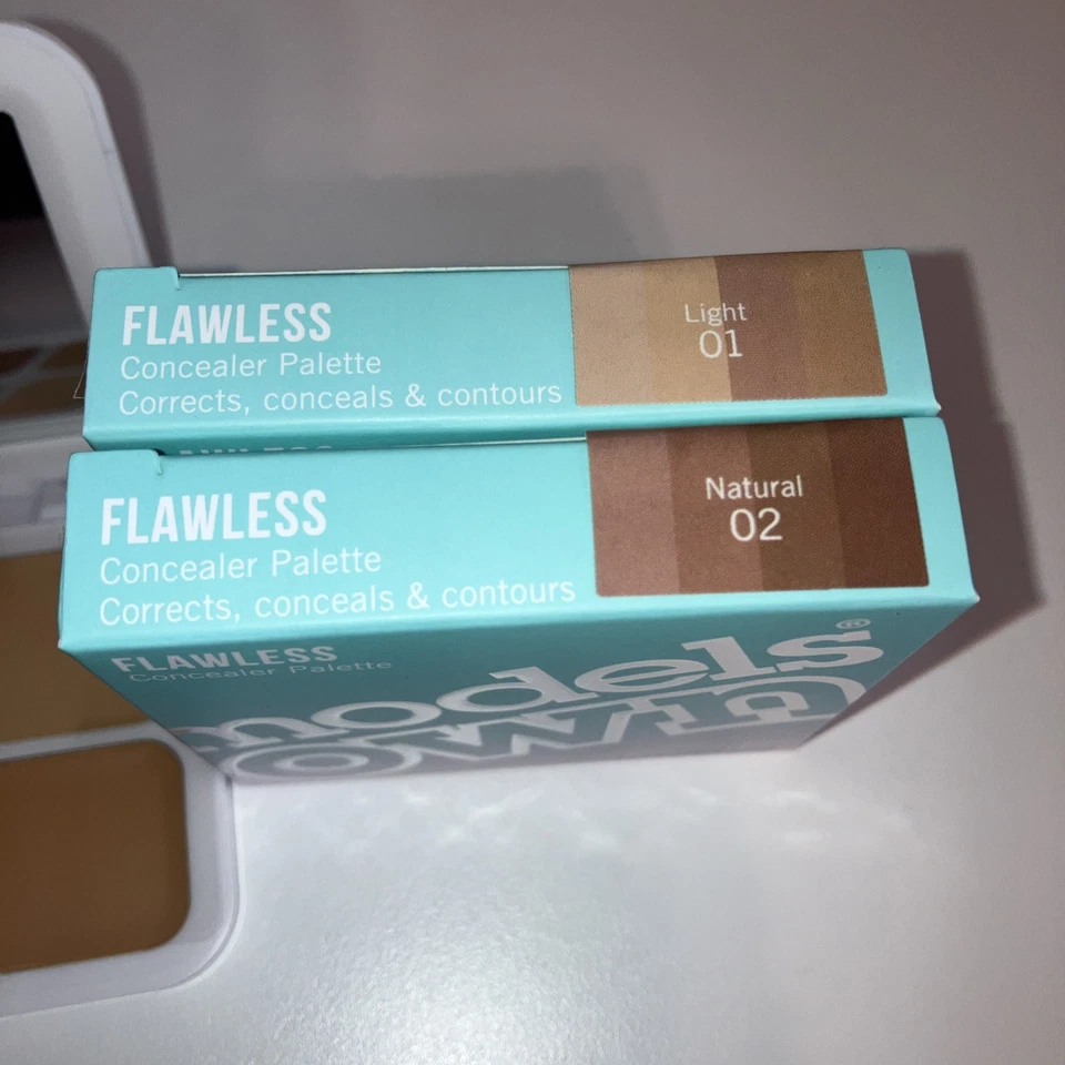 50pcs Models Own FLAWLESS Concealer Palette, Light 01 And Natural 02 New In Box - Image 3 of 3