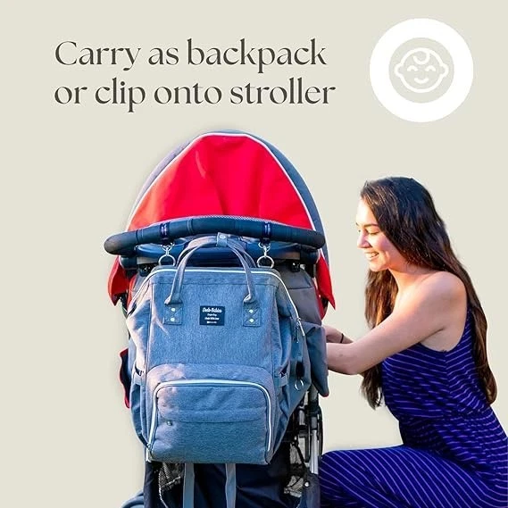 Baby Maternity Bag Backpack Waterproof Nappy Bag Large Capacity Changing Grey - Image 4 of 4