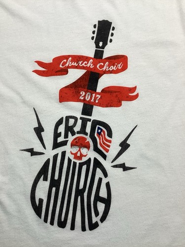 Eric Church 2017 Church Choir Tour Shirt Size S White