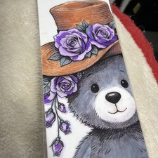 Fancy Bear / HAND COLORED BOOK MARK. Laminated