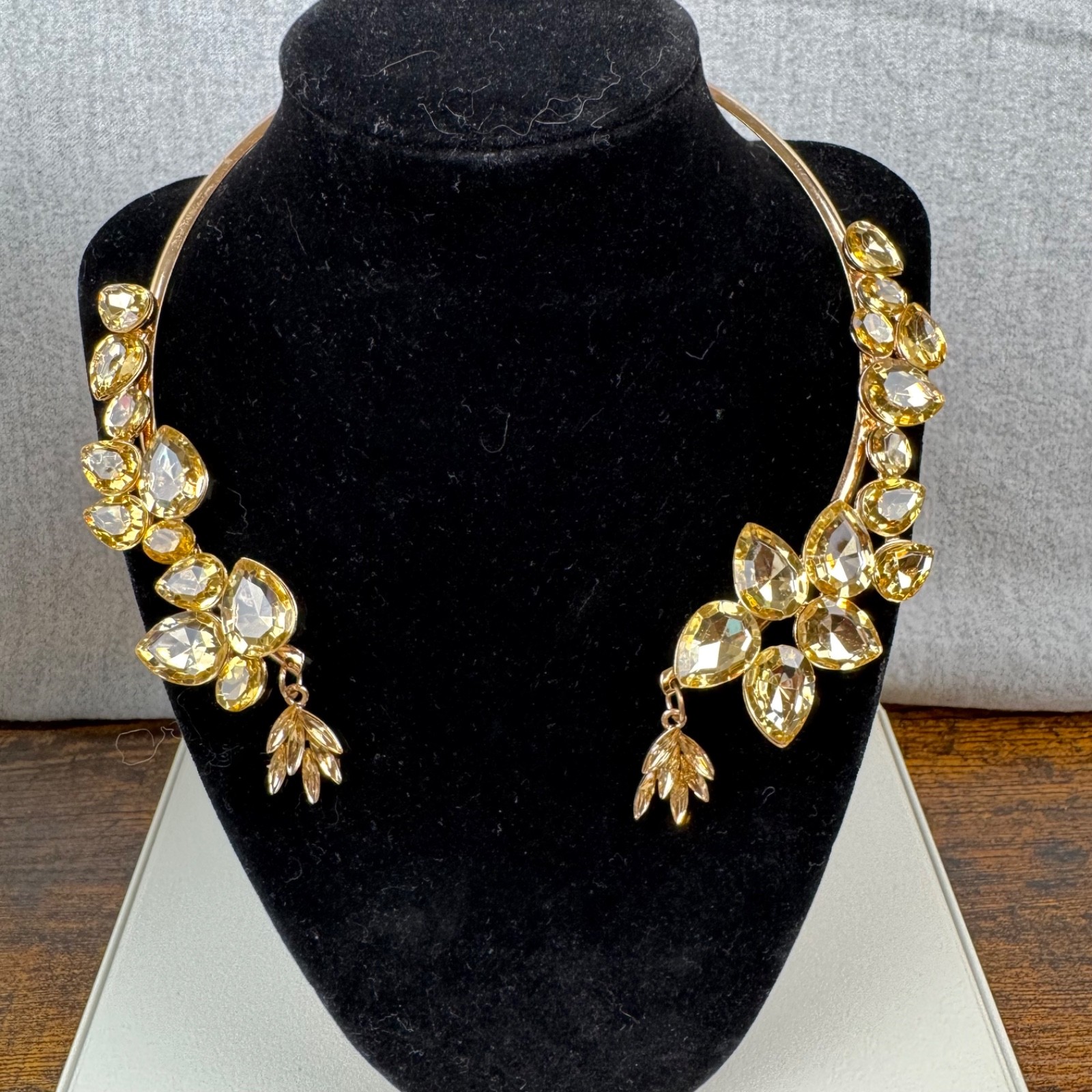 Fancy party evening Rhinstone Crystal Statement Choker Necklace