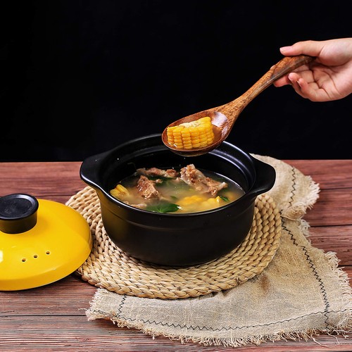 Padella da Cucina Antiaderente in Legno Set di Utensili 7 Pezzi,100% Teak Naturale Cucina U... - Foto 7 di 8