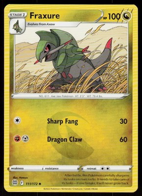 Fraxure 111/172 Uncommon Brilliant Stars Pokemon Near Mint