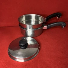2.5  Qt 3 Pc Saladmaster T304S Stainless Saucepan  Steamer & Vapo Lid