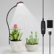 LED Grow Light, 6000K White Full Spectrum Pot Plant Light for Indoor Plants, Go