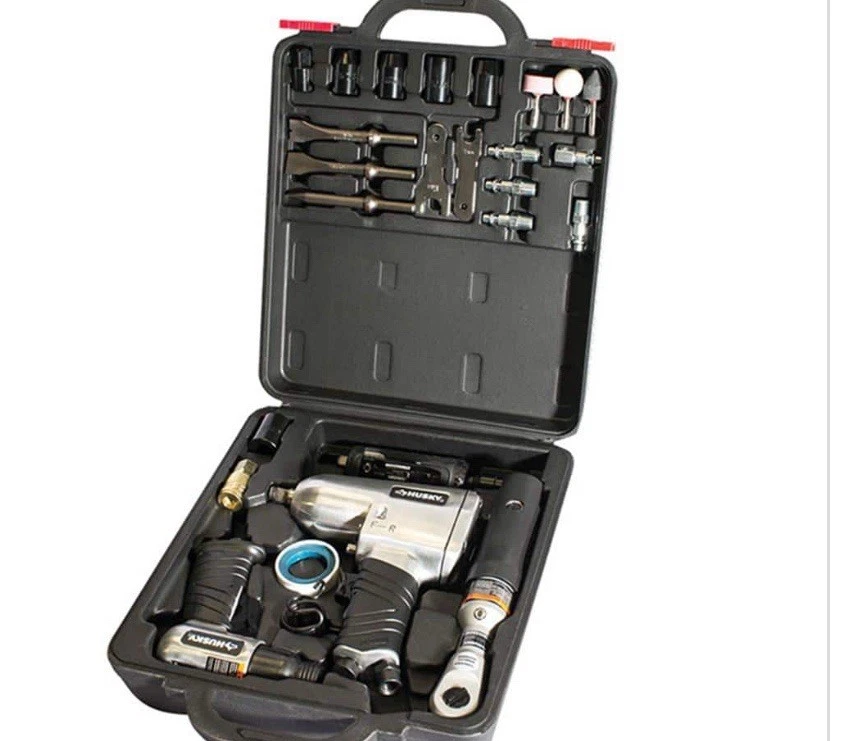Kit de herramientas neumáticas Husky 4 piezas 1/2 pulgada Impacto, 3/8 pulgadas. Trinquete (27 piezas) Foto 2 de 4