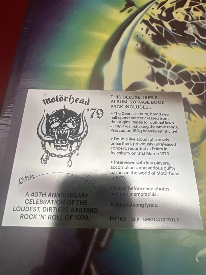 MOTÖRHEAD “OVERKILL 40TH ANNIVERSARY” 2019 EU IMPORT 3X VINYL LP + BOOK, SEALED! - Image 2 of 4