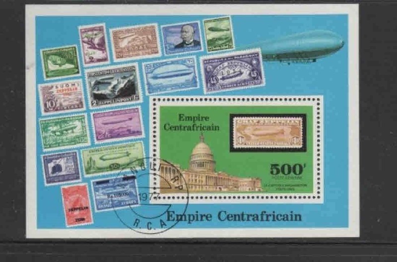 CENTRAL AFRICAN REPUBLIC #C187 1977 ZEPPELIN MINT VF NH O.G CTO S/S
