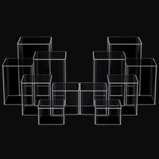 Clear Acrylic Cube Display Risers for Jewelry, Cosmetics Collectibles - 24 Pcs