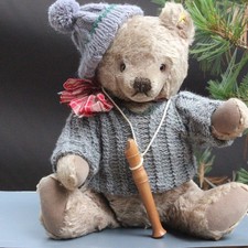 Unique Steiff Teddy Bear 12.8" top mohair rare Music Teddy w wind up Steiff