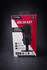 HyperX SoloCast USB Microphone Black Plug N Play Tap-to-Mute PC Mac PS4 PS5