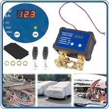 Remote Battery Disconnect Switch 12V/24V 240A Kill Switch LED Voltmeter Display