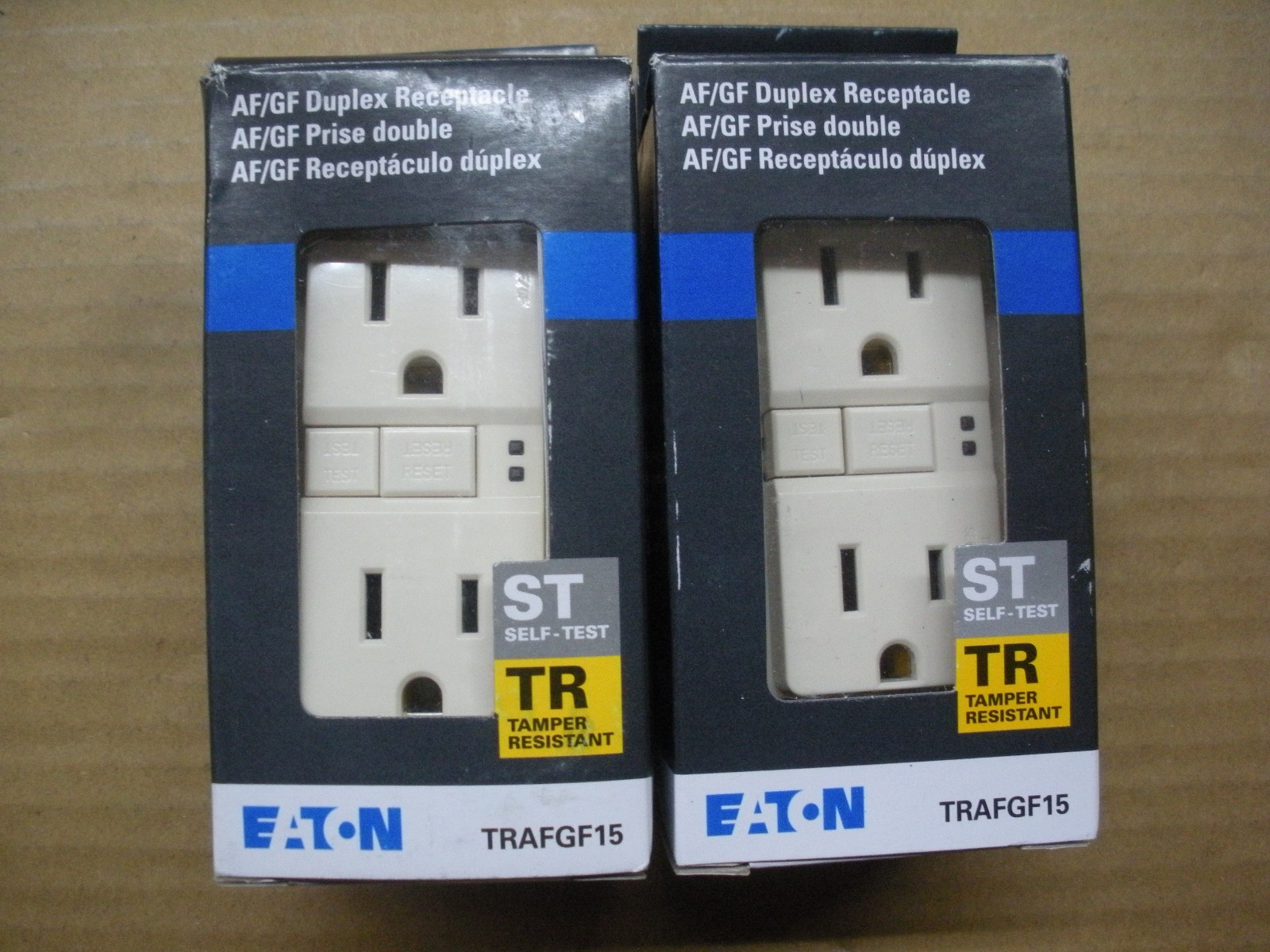 15A Duplex Arc Ground fault combo Lot of 2 TRAFGF15 light almond 60 available