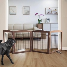 Freestanding Dog Fence Indoor, Foldable Dog Gate for Doorways, Stairs or Hall...
