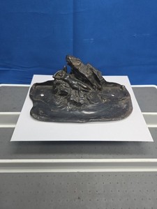 Art Nouveau Nude Maiden Water Inkwell Laying On Rocks Metal Trinket Earings TS