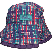 UV SKINZ Reversible Sun Bucket Hat Purple Plaid One Size FLAW