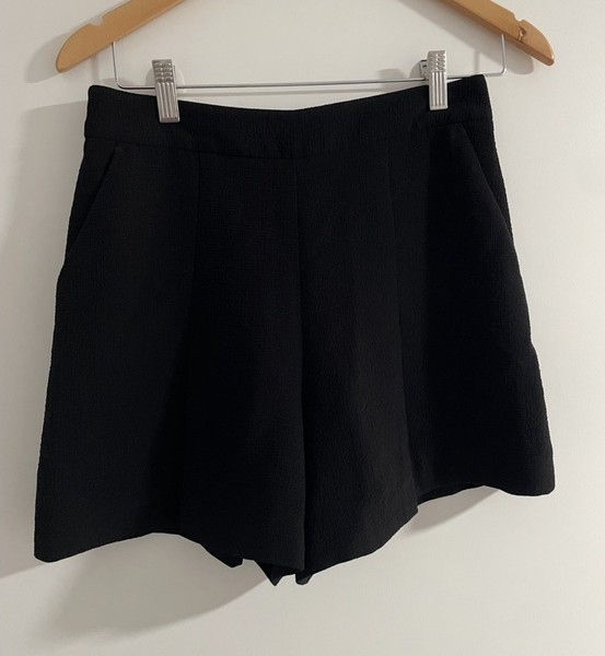 Marcs High Waisted Black Lined Shorts Size 8 Back Zip 