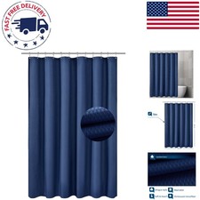 Luxurious Navy Blue Microfiber Shower Liner - Hotel Quality  Water Repellent