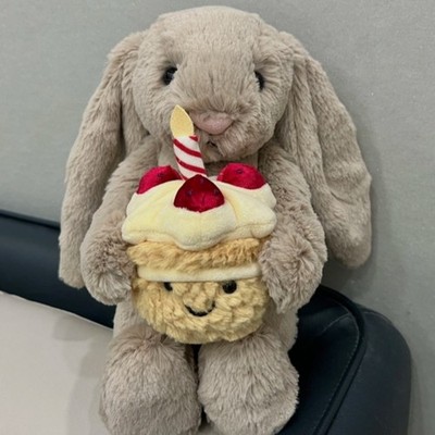 Jellycat Cute Bashful Beige Bunny Birthday Bunny Soft Stuffed Toys