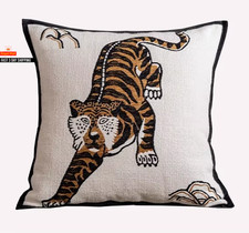 Retro Braun Tiger Kissen Geometrisch Herz Kissenhülle Quadratisch Samt Deko