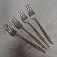 Interpur INR2 Dinner Forks 4 Stainless Steel Brown Synthetic Handle 8"
