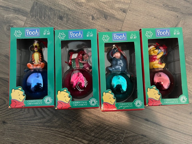 Disney Winnie The Pooh Christmas Ornament Pooh-tiger-Eeyore-piglet Ball set New