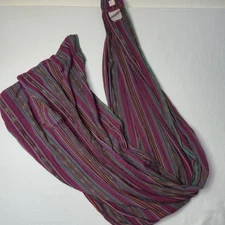 Maya Wrap Medium Baby Carrier Ring Sling Multicolor Striped Cotton Zipper Pocket