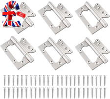 6 Pcs Heavy Duty Flush Hinges 100Mm, Stainless Steel Ball Bearing Hinges, Flush 
