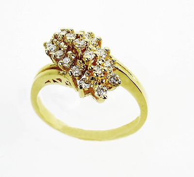 14KT YELLOW GOLD AWESOME!! LADIES  WATERFALL RING WITH DIAMONDS  WF36R  