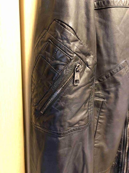 20SS Neil Barrett Lamb Leather Jacket Blouson MA 1 Black L