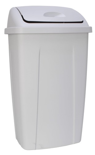13 Gallon Trash Can, Plastic Swing Top Kitchen Trash Can, Gray - Picture 6 of 21