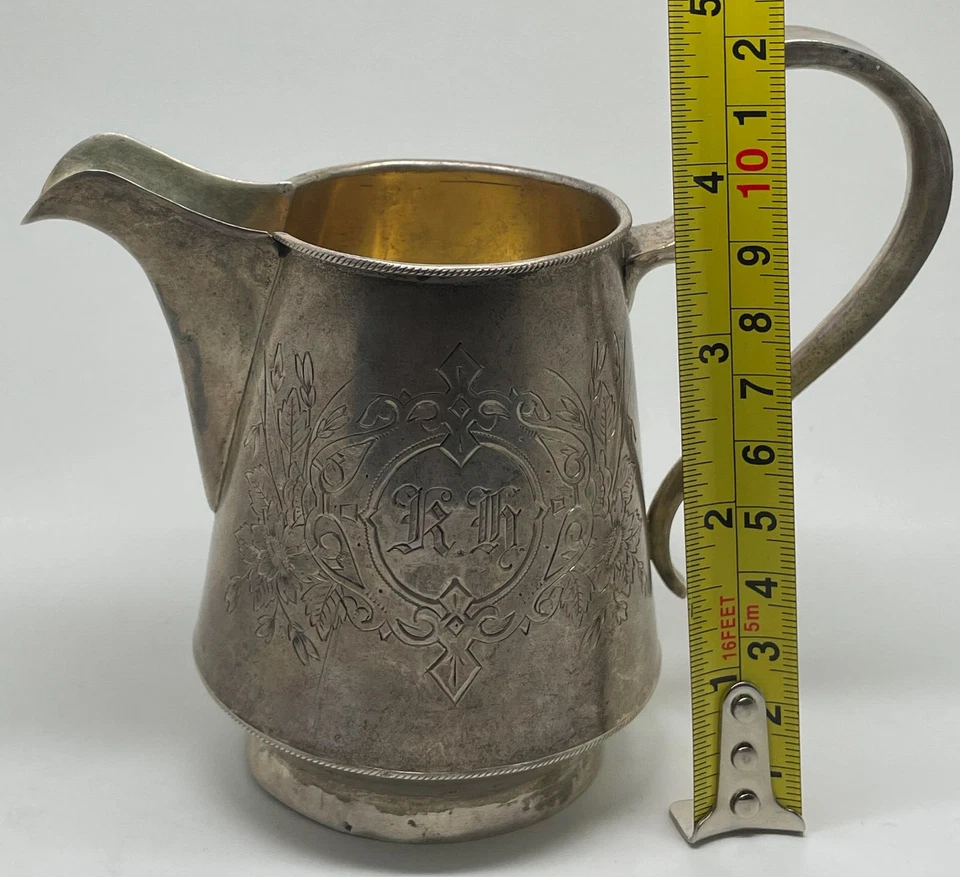 古董帝国俄罗斯银色装饰罐牛奶奶壶 — 第 4/4 张图片