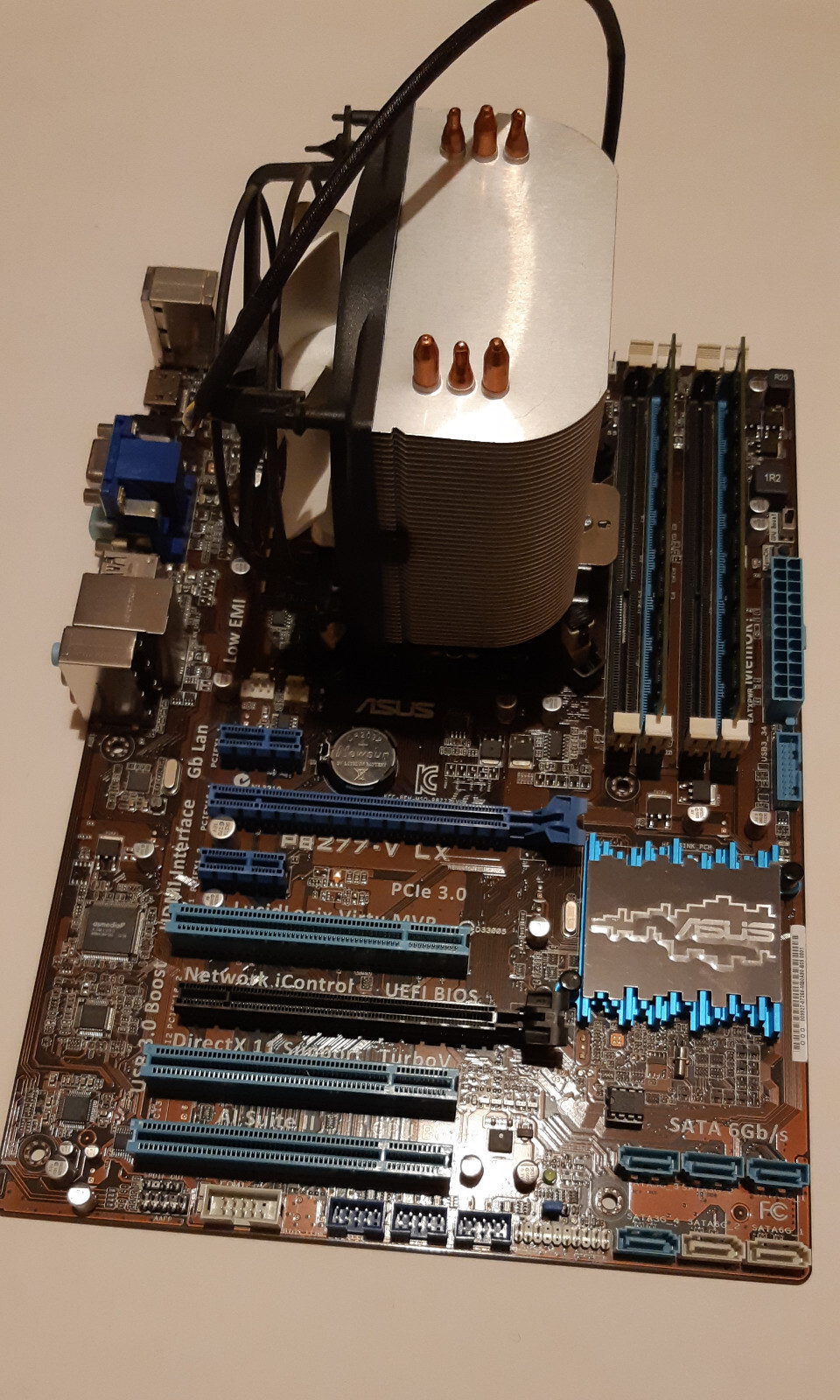 ASUS P8Z77V LX Motherboard with 16GB Mem & EXON E31245V2 CPU and CPU
